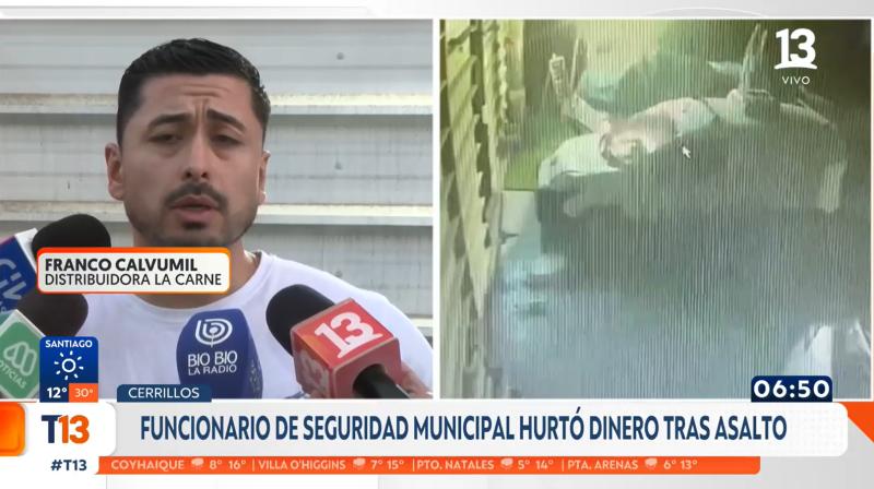 T13 - Guardia municipal robó en carnicería de Cerrillos
