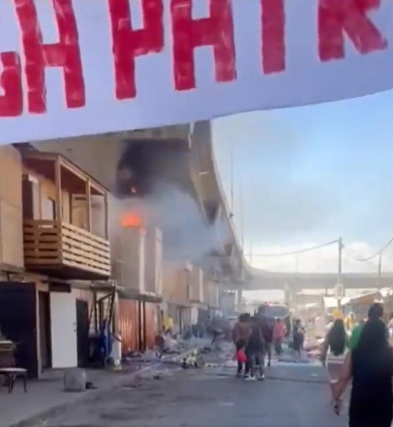 Incendio en toma de Maipú - Captura RRSS