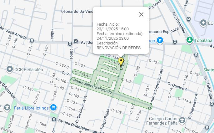 Anuncian corte de agua hoy en Peñalolén: Revisa los sectores afectados - Aguas Andina