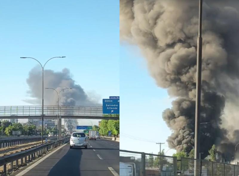 Violento incendio afecta local de venta de neumáticos