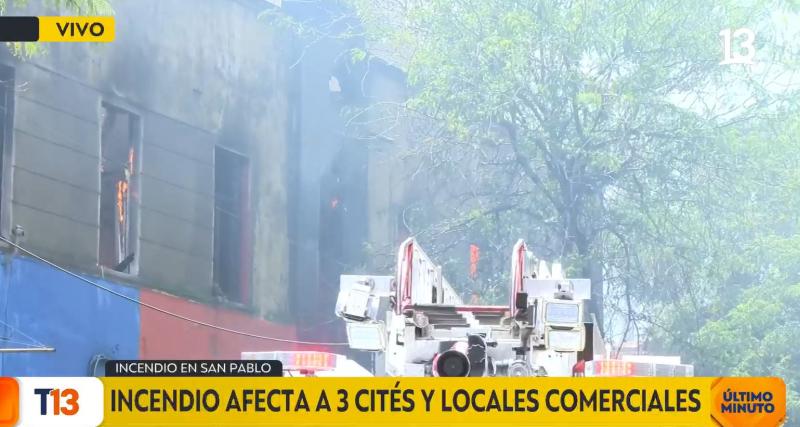 T13 - Incendio en Santiago Centro