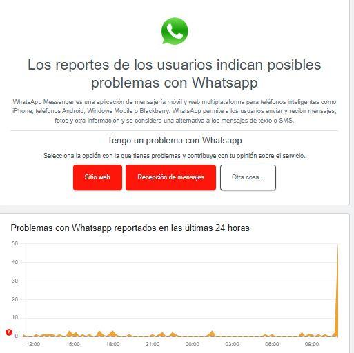 Captura - Reportes de problema con WhatsApp Web