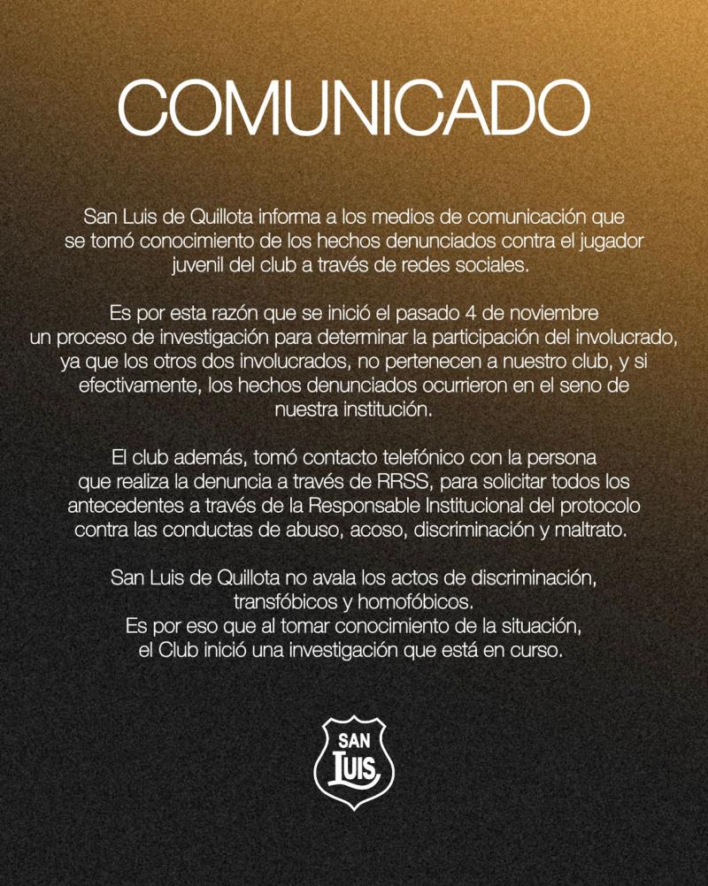 Comunicado San Luis de Quillota