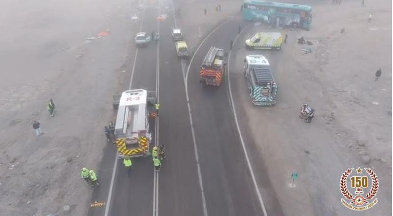 Accidente en Antofagasta - Imágenes de Bomberos