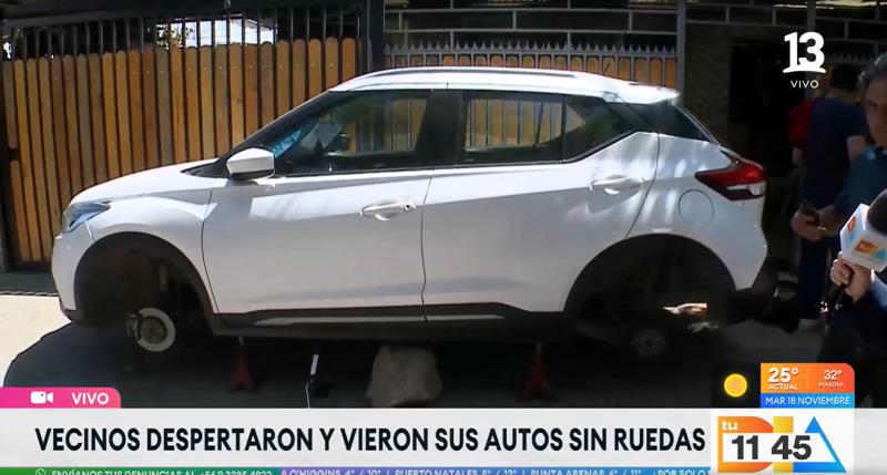 Tu Día - Despertaron y encontraron sus autos sin ruedas en Conchalí