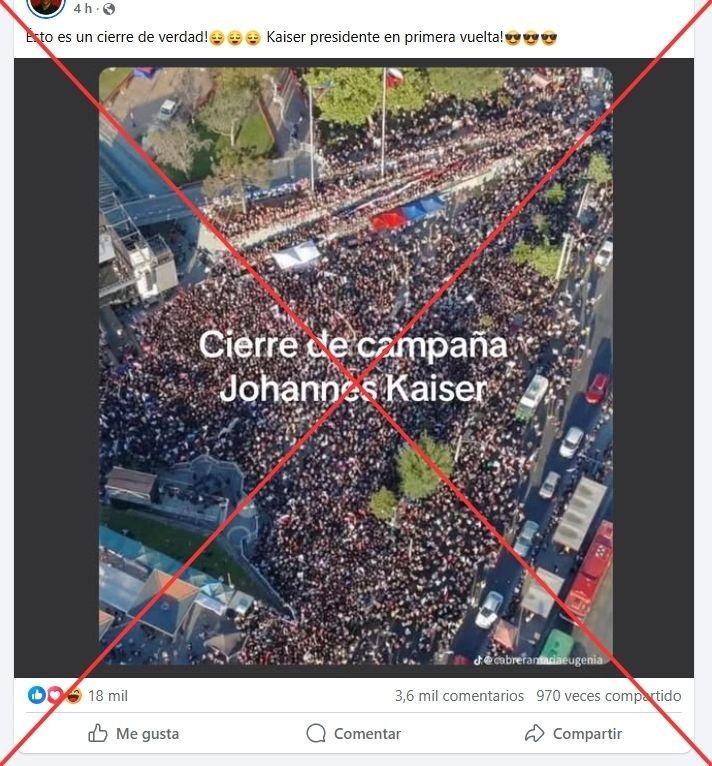 Post falso sobre cierre de campaña