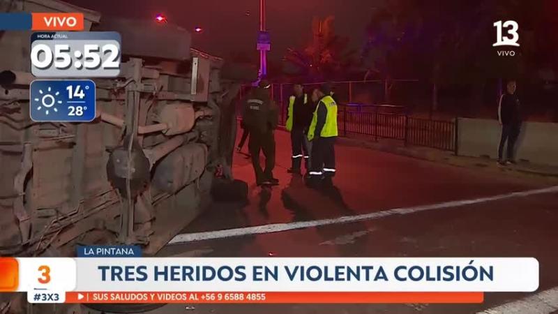 Conductor se dio a la fuga: Van volcó y dejó 3 lesionados en La Pintana