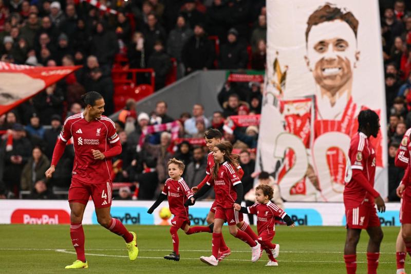 El homenaje "familiar" del Liverpool para Diogo Jota | AFP
