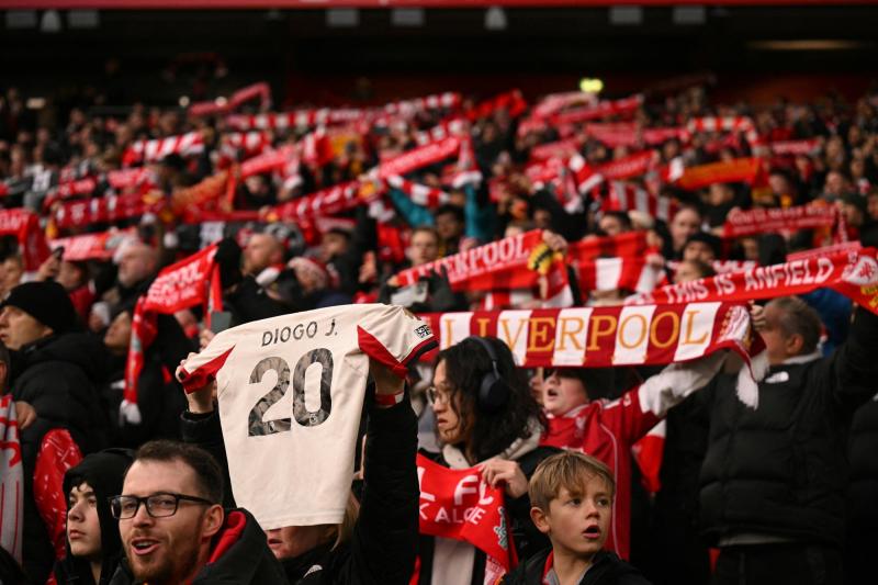 El homenaje "familiar" del Liverpool para Diogo Jota | AFP