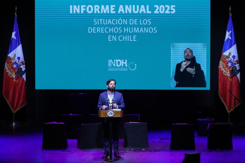 Aton- Presidente Boric en la presentación del Informe Anual 2025 del INDH