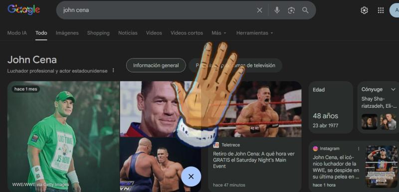 El homenaje de Google a John Cena el día de su retiro de la lucha libre