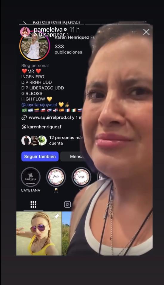 Pamela Leiva rompe el silencio tras recibir mensajes ofensivos de pareja del mánager de un conocido imitador - Instagram Pamela Leiva