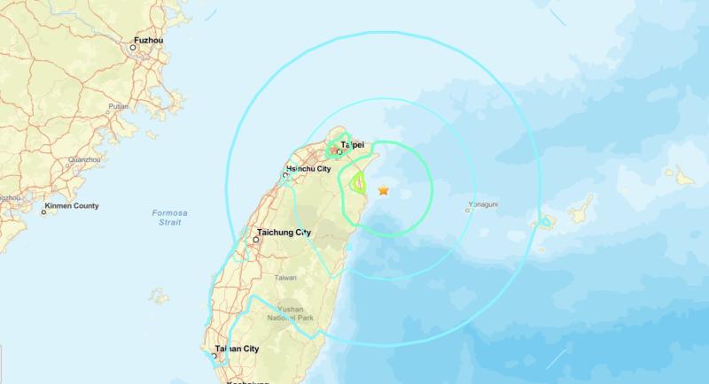 Captura USGS - Terremoto en Taiwán