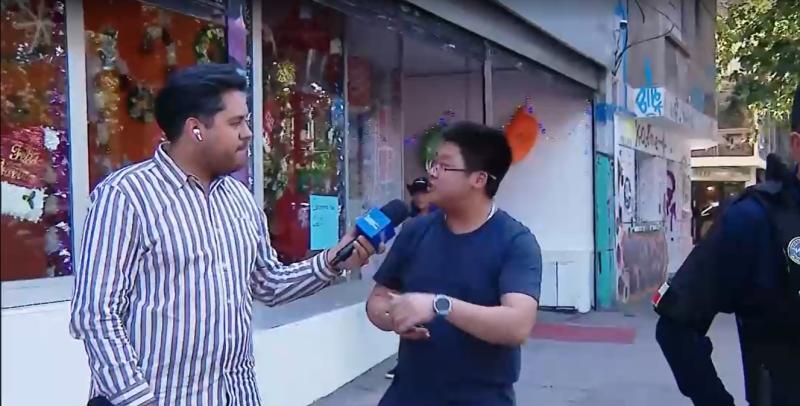 Imágenes del testigo siendo entrevistado