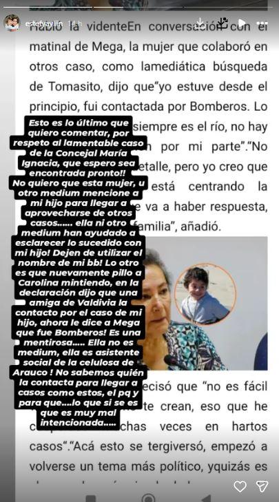 Captura - El descargo de madre de Tomás Bravo por médium en caso concejala desaparecida