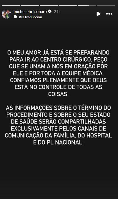 Mensaje de Michelle Bolsonaro - IG