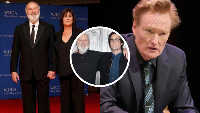 AFP - Rob Reiner y su esposa/ Rob Reiner y su hijo Nick/ Conan O’Brien