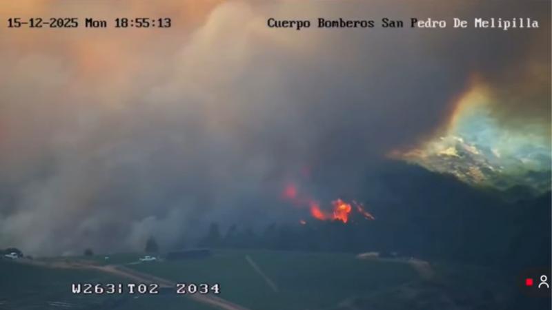T13 - Senapred emite nueva alerta de evacuación por incendio forestal en San Pedro de Melipilla