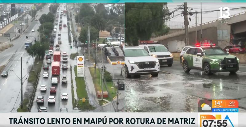 Tu Día - Rotura de matriz en Maipú
