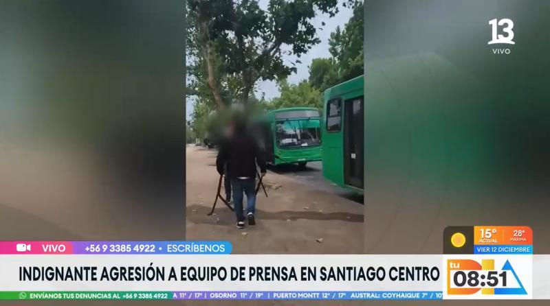 Canal 13 - Agresión a equipo de prensa