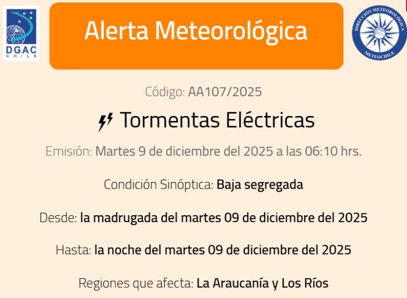 Meteochile - Alerta meteorológica por tormentas eléctricas