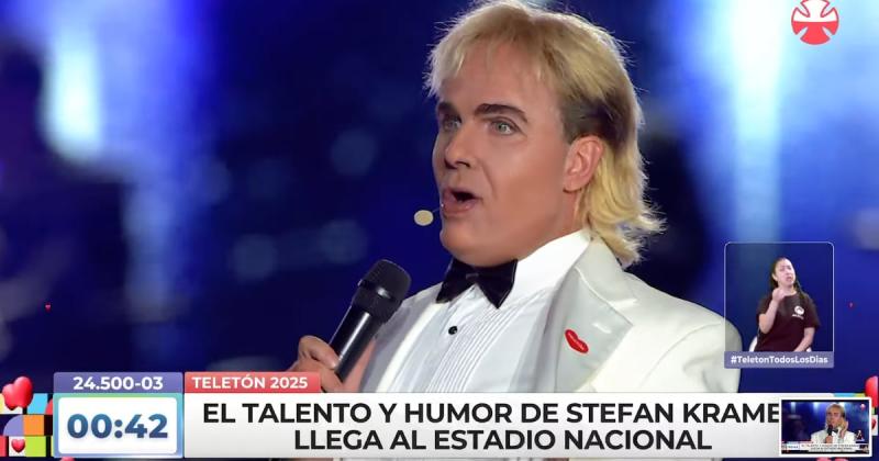 T13 - Stefan Kramer imitando a Cristián Castro en la Teletón
