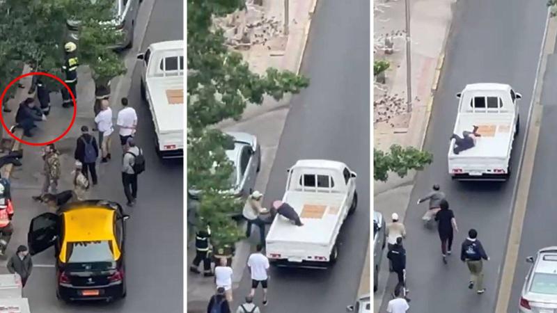 T13 - Motochorro logró huir tras sufrir retención