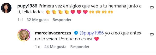 Instagram - La tajante respuesta de Marcela Vacarezza a usuaria