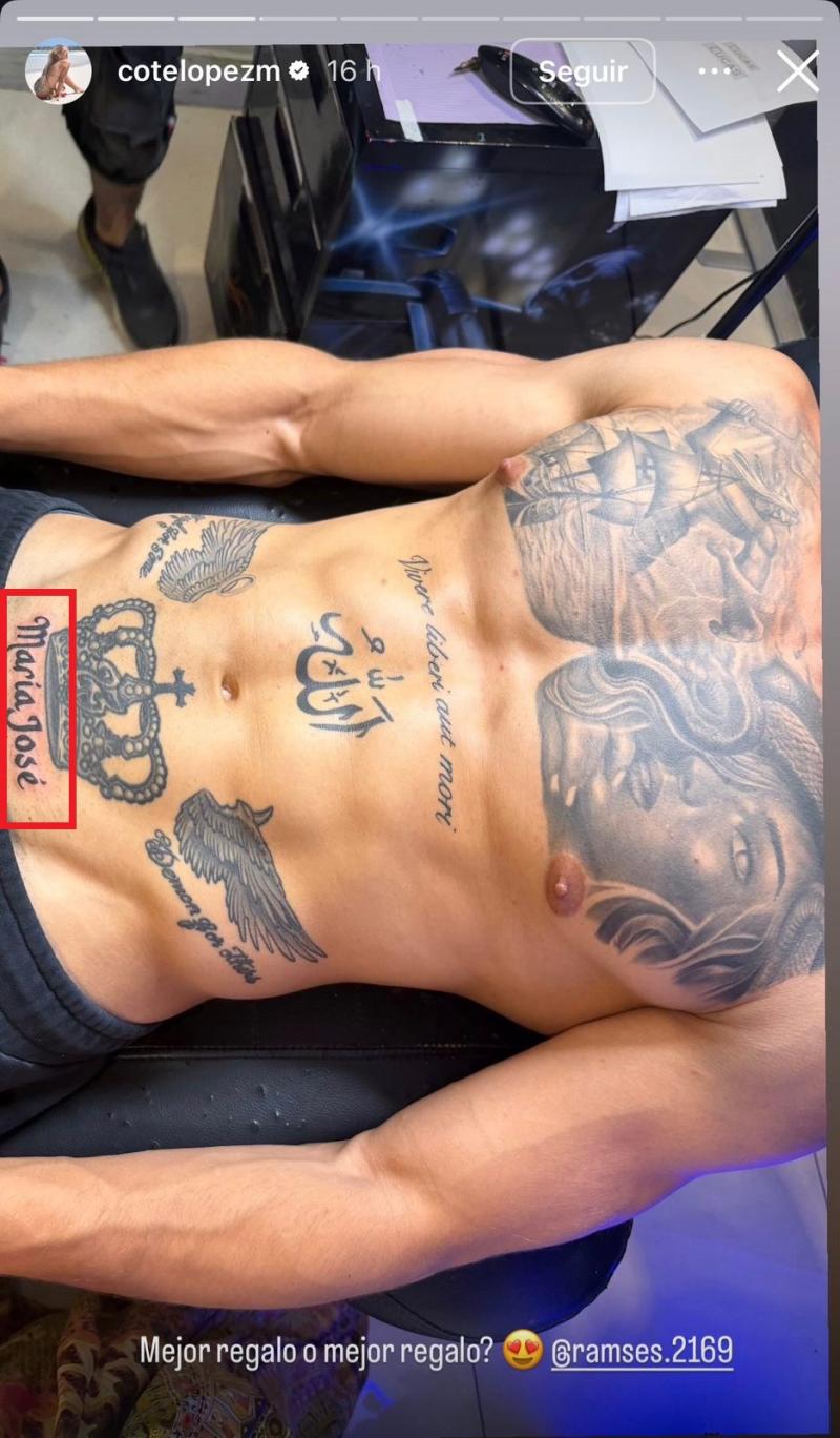 Instagram - Pareja de Coté López se tatuó su nombre