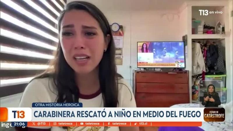 Carabinera y su novio rescataron a matrimonio con discapacidad y a su hijo en incendio de Lirquén