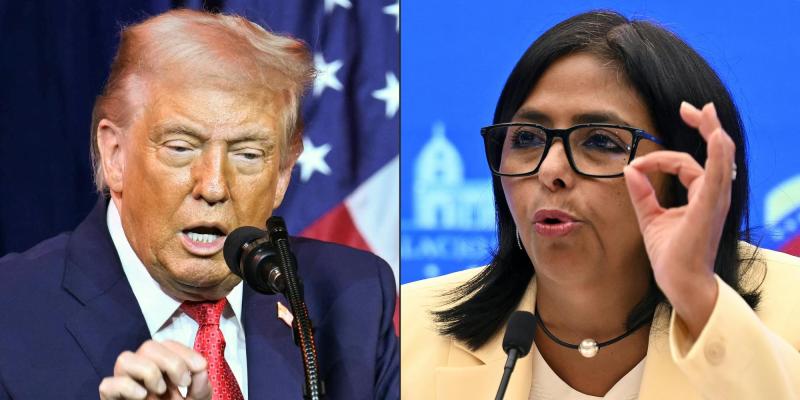 AFP - El presidente de Estados Unidos, Donald Trump, y la presidenta interina de Venezuela, Delcy Rodríguez