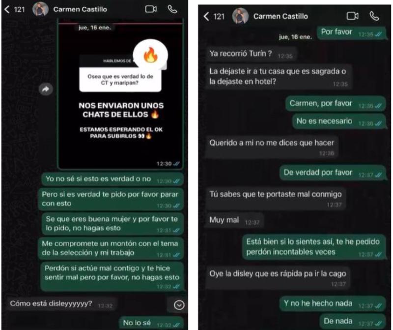 T13 - Los chats en los que Carmen Tuitera encaró a Maripán por Disley Ramos