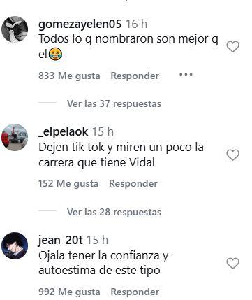 Captura - Los comentarios contra Arturo Vidal de usuarios argentinos