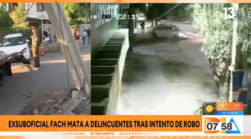 Tu Día - Video muestra asalto a exsuboficial FACH que mató a dos delincuentes