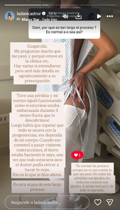 Captura de Instagram - Dani Castro actualiza su estado de salud