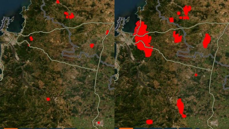 Avance de los incendios en 24 horas - FIRMS NASA