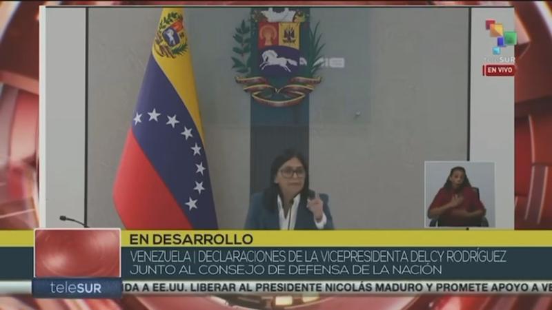 Vicepresidenta de Venezuela Delcy Rodríguez asumirá poderes de Maduro - Captura de la transmisión de Telesur