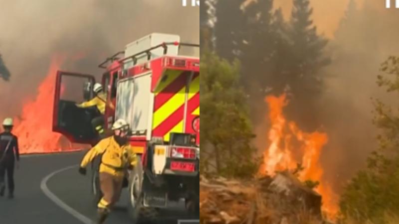 T13 - Incendio avanza hacia viviendas en Florida, región del BioBío: bomberos realiza evacuación urgente