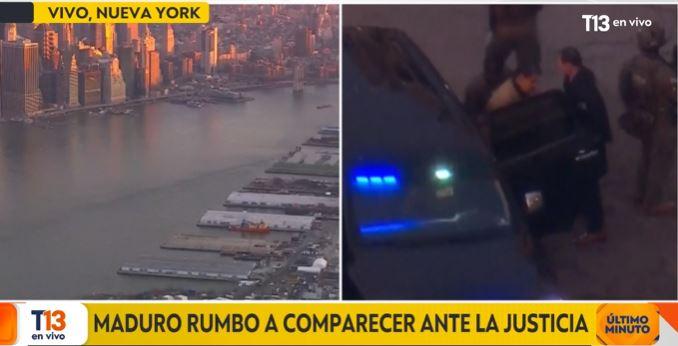 T13 - El traslado de Nicolás Maduro al tribunal en Nueva York