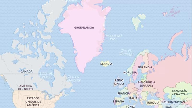 Ex-Ante | Ubicación de la isla de Groenlandia, en el noreste de América.