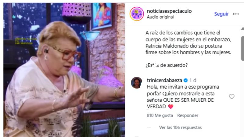 Instagram - Trini Cerda pide ir a programa de Paty Maldonado tras dichos sobre la comunidad trans