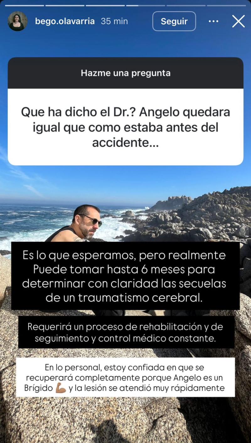 Instagram (Begoña Olavarría) - Estado de salud de Angelo Pierattini