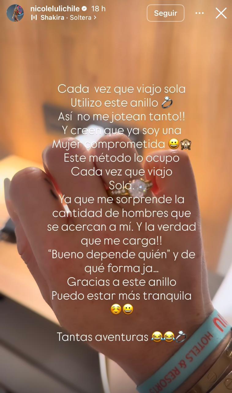 Captura - El anillo que utiliza Nicole Moreno