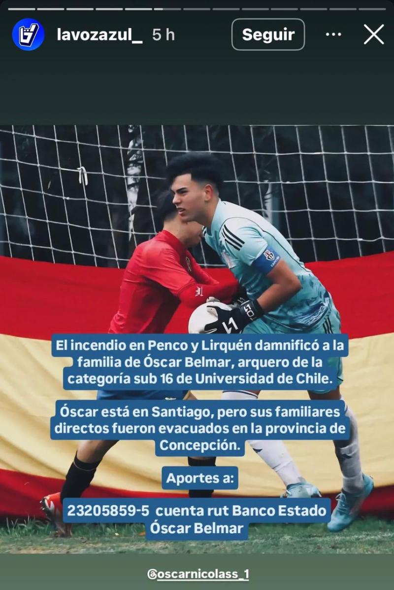Dos futbolistas de la U pierden sus casas en incendios forestales | Instagram