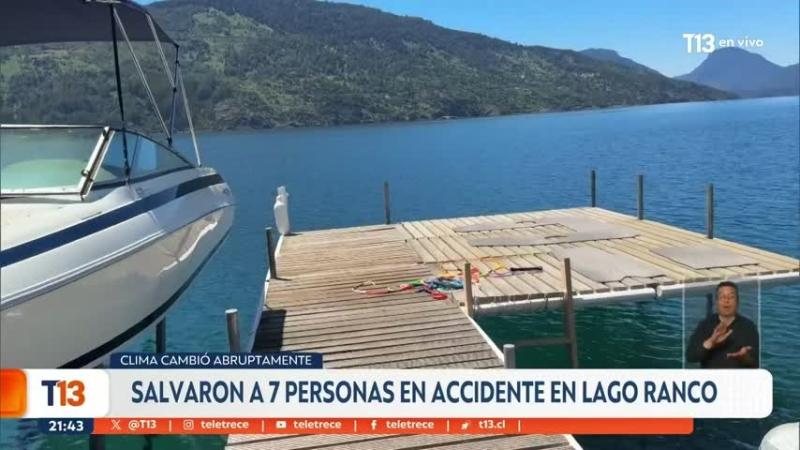 Dramático rescate de familia que se ahogaba en el Lago Ranco