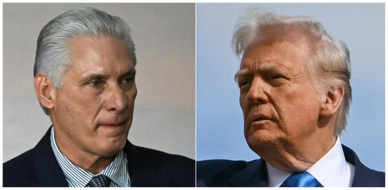 AFP - Donald Trump y el líder de Cuba, Miguel Díaz - Canel