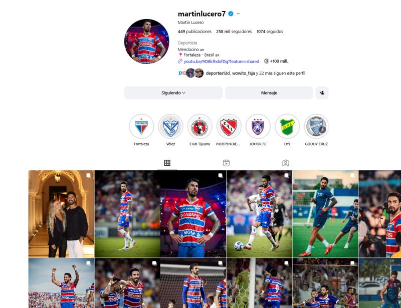 Perfil Juan Martín Lucero Instagram: @martinlucero7