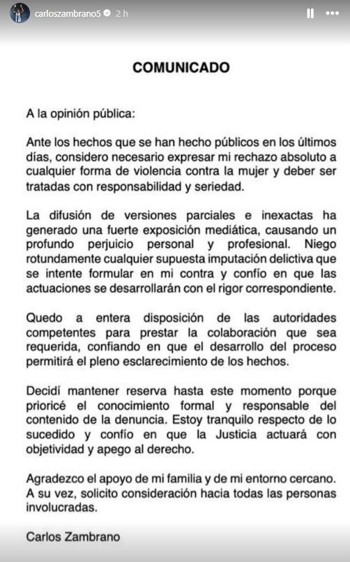 La denuncia que azota a Alianza Lima y la respuesta de Zambrano - Instagram: @carloszambrano5