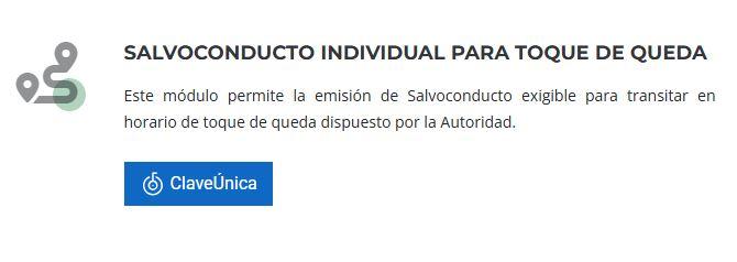 Salvoconducto por toque de queda - Comisaría Virtual