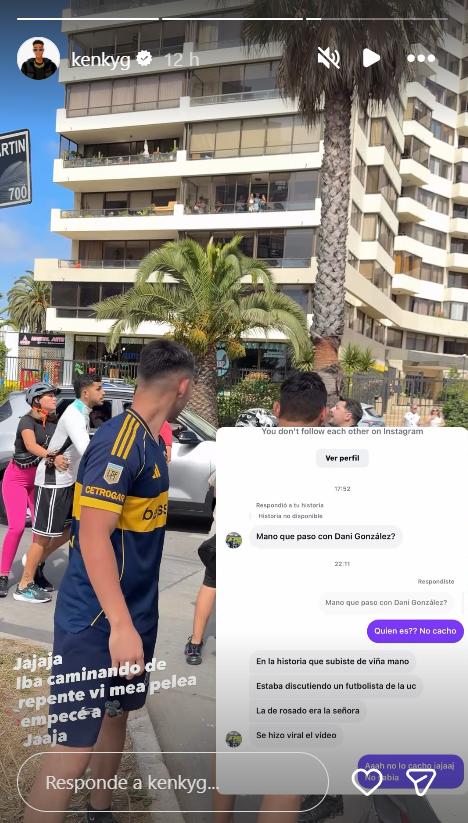 'Storie' - Instagram: @kenkyg - VIDEO | Captan a Daniel González en pelea callejera